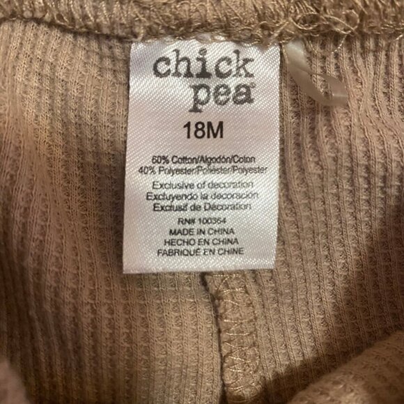 🤎 Chick Pea Toddler Ribbed Knit Pants – Neutral Beige Lounge Bottoms (Size 18M) - Picture 6 of 6